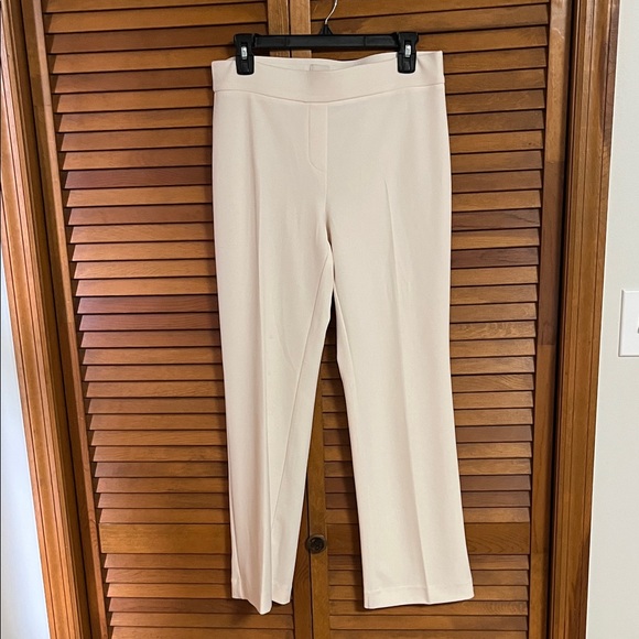 Anne Klein Cream Straight Leg Women's Pants Size PM - Picture 1 of 5